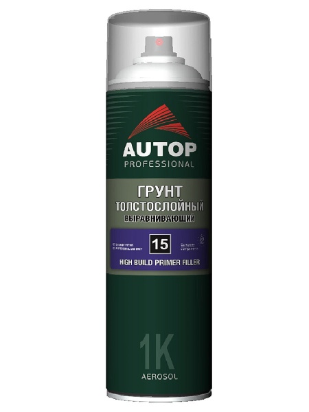 АВТОП PROFESSIONAL /  Грунт толстослойный выравнивающий №15 серый 650 ml (6шт)